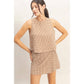 Gingham Checkered Sleeveless Top And Skort Set