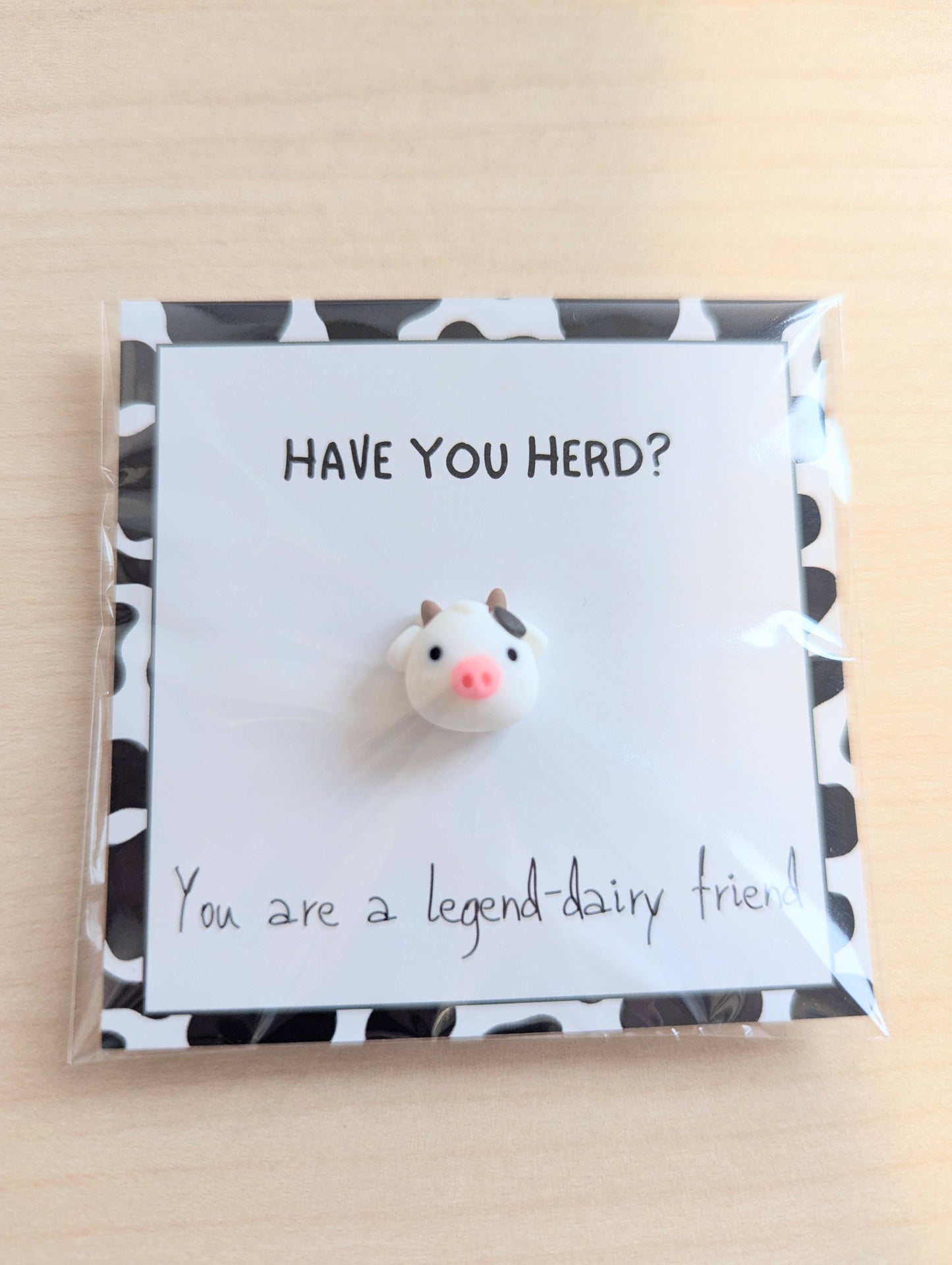 Legendary Friend Card & Cow Figurine with Personal Note