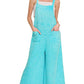 ..Washed Double Gauze Wide Leg Overalls