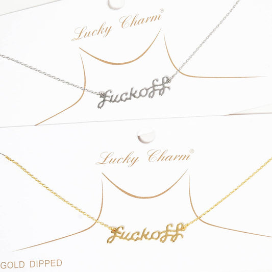 Gold-Dipped Fuck Off Fashion Necklaces