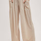 RELAXED KNIT SMOCKED TOP AND WIDE PANTS SET