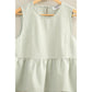 Gingham Sleeveless Peplum Top With Side Ties