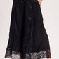 SATIN LACE TRIMMED DRAWSTRING PALAZZO PANTS