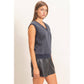 V-Neck Pinstripe Sleeveless Top
