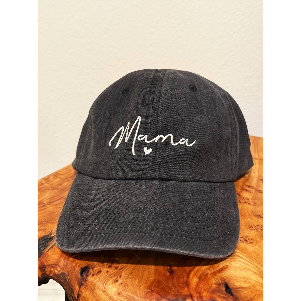 MAMA Embroidered Acid Washed Baseball Cap