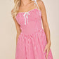 Gingham Corset Tie-Strap Flare mini dress