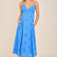 Eyelet Embroidered Spaghetti Strap Midi Dress