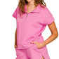 Scuba High Neck Half Zip Top & Dolphin Shorts Set Zenana