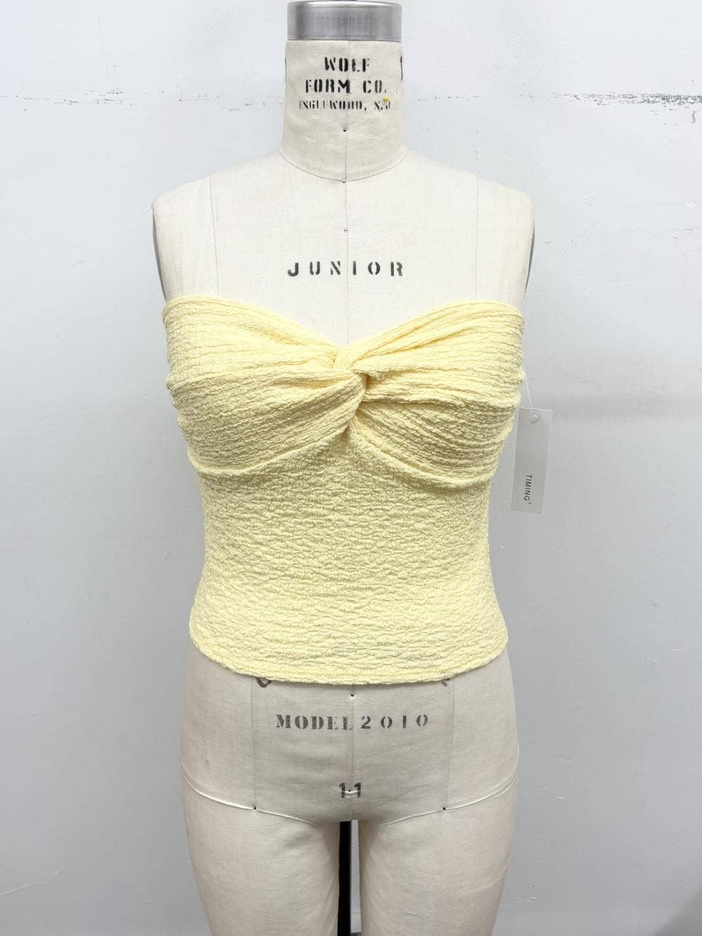 Smocked Twist Front Bandeau Top