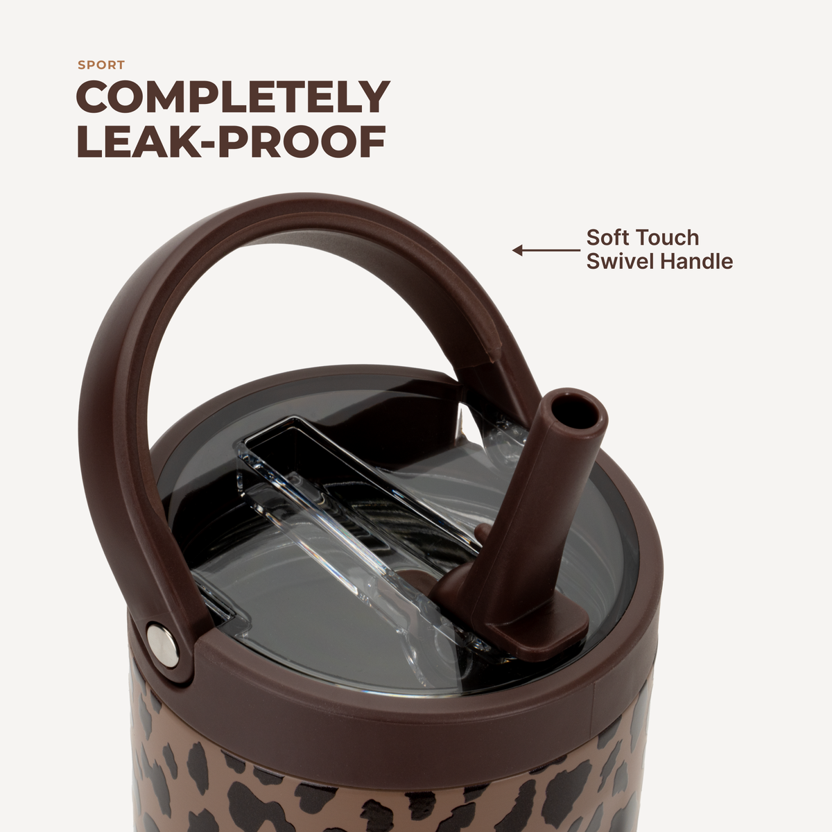 Brown Leopard HydroJug 40 oz Sport Water Bottle