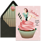 Cupcake Vintage Pinup Birthday Card