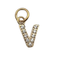 Gold Pavé Set CZ Initial Letter Charms