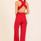 Cross Back Wide Leg Jumpsuit