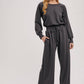 WIDE NECK OFF THE SHOULDER KNIT JUMPSUIT
