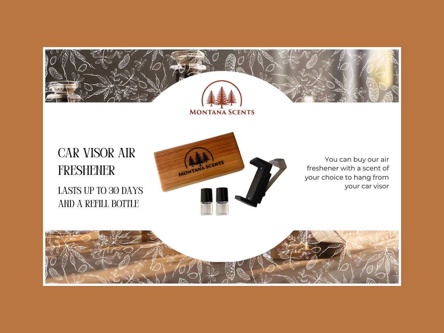 Cabin Woods Car Air Freshener Pine Cedar 60-Day Long Scent