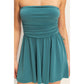Strapless Shirred Waist Romper