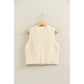 Textured Button-Front Vest With Pocket