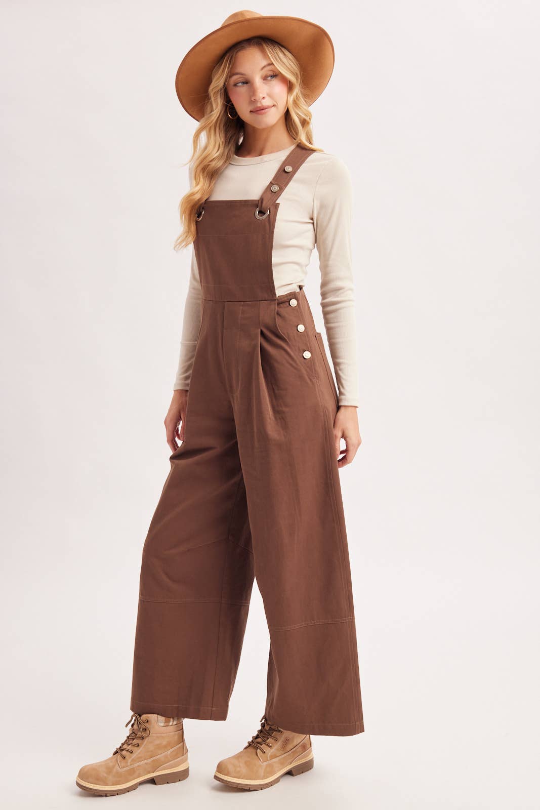 WIDE-LEG OVERALLS JUMPSUIT