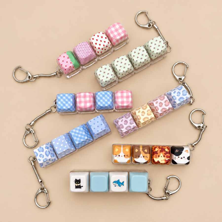 Printed Keyboard Fidget Stress Relief Keychain | 40KC205