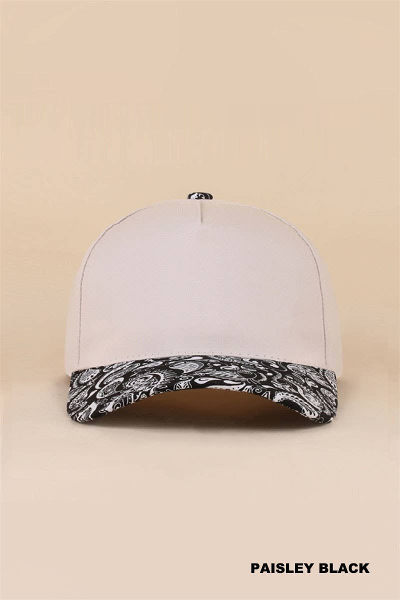 Plain Two Tone Canvas Cotton Snapback Hat