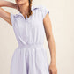 BUTTER SHORT SLEEVE QUARTER ZIP ROMPER