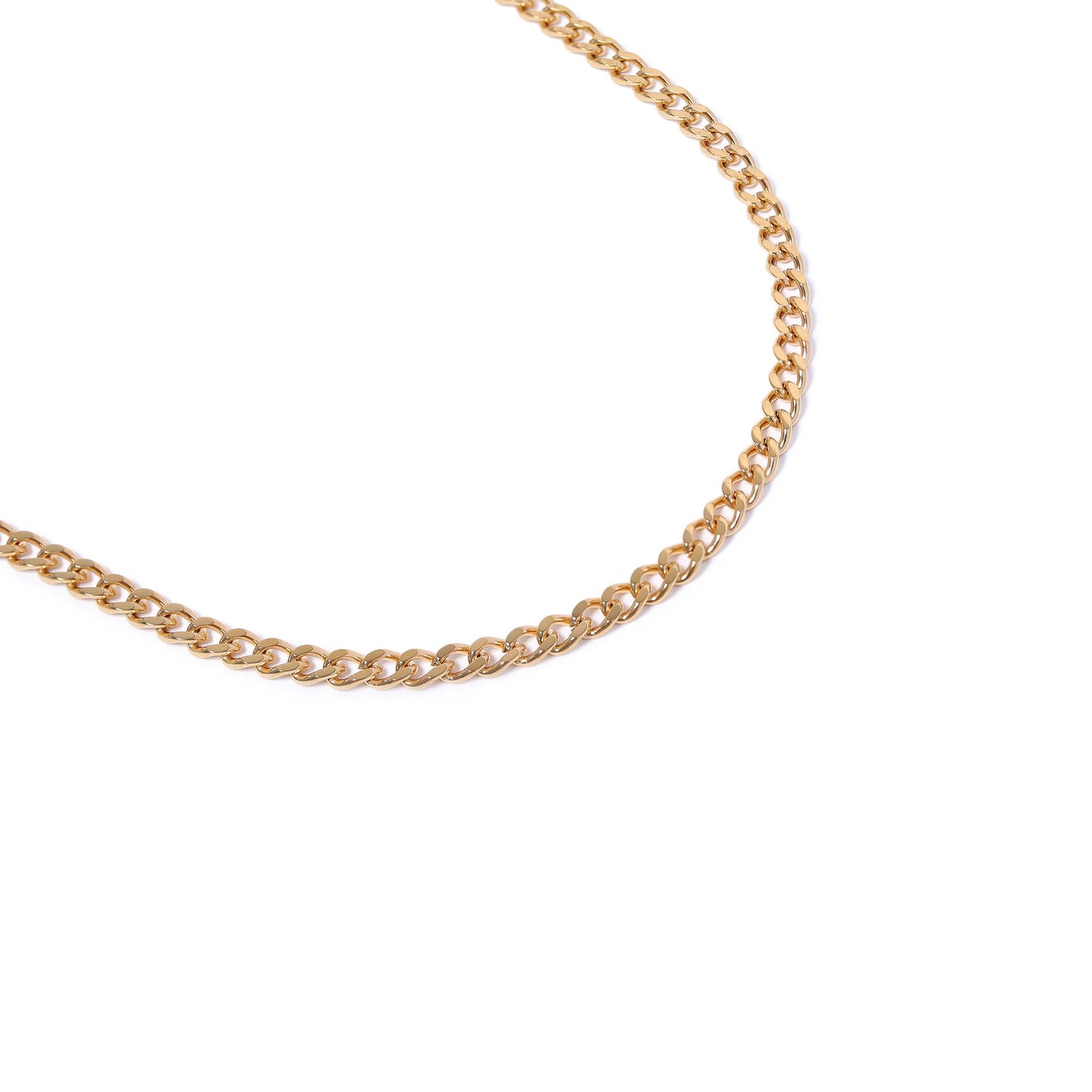 18K Gold PVD Stainless Steel Curb Chain Necklace