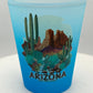 "Arizona" Scenic Colorful Frosted Shot Glass 2 oz Mix Colors