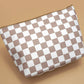 TRAVEL CHECKER GINGHAM COSMETIC MAKEUP POUCH BAG | 40P571
