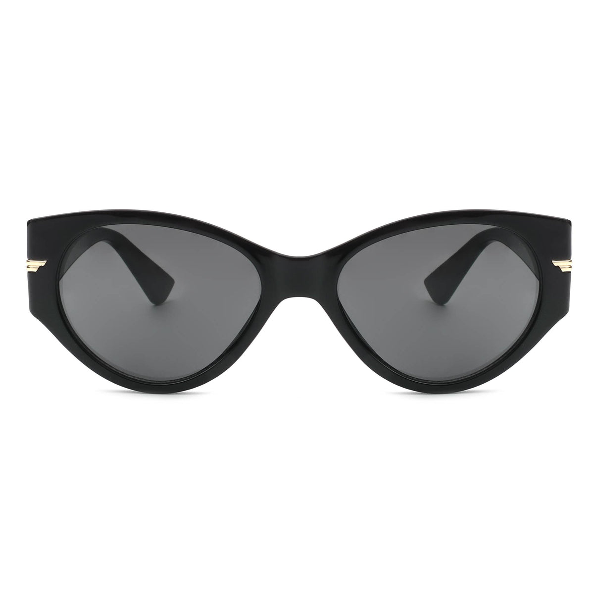 Women Sleek Oval Retro Cat Eye Sunglasses