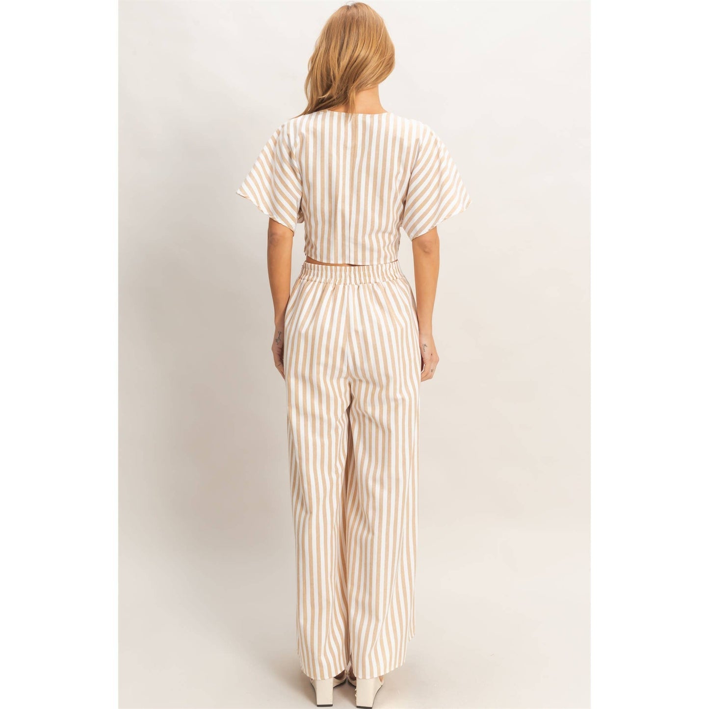 Striped Twist Front Top & Pants