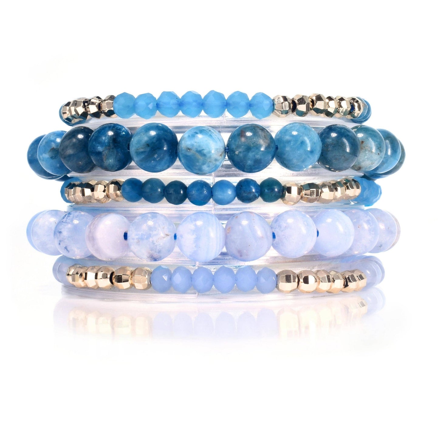 Shades of Blue Crystal BYOB Bracelet Stack