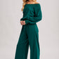 WIDE NECK OFF THE SHOULDER KNIT JUMPSUIT