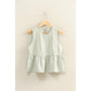 Gingham Sleeveless Peplum Top With Side Ties