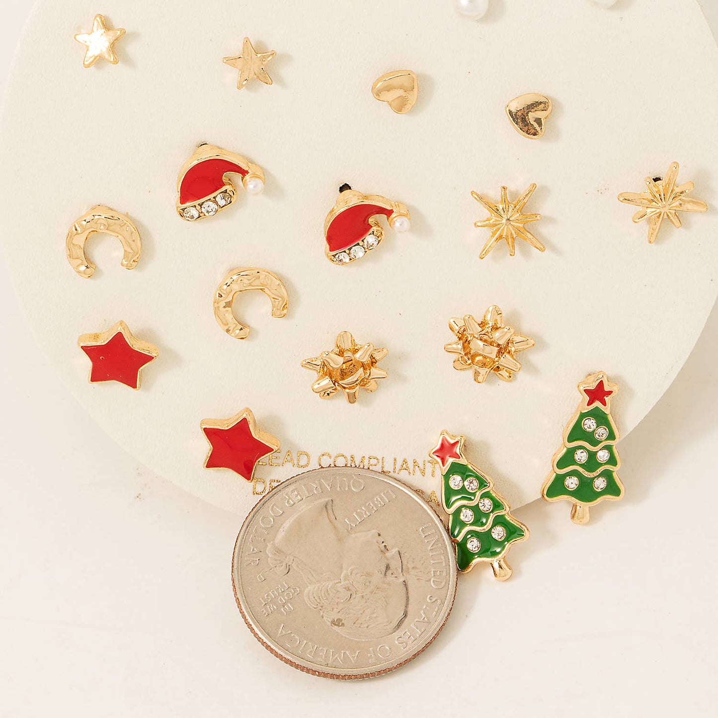 Christmas Theme Mixed Stud Earrings Set