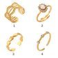 Waterproof 18K Gold Plated Rings Stackable Dainty, Statement