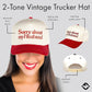 Two Tone Cap -  Sorry About My Husband - Beige/Red