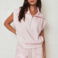 Gingham Zip Up Top Short Set