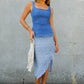 Stretch Denim Square Neck Top