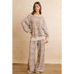 LEOPARD PRINT FULL LENGTH WIDE LEG PULL ON PANTS