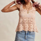Crochet Lace Square Neck Tank Top LCR0117