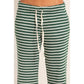 Low Rise Striped Waffle Knit Pants
