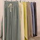 FRENCH TERRY OUT SEAM DETAIL TULIP HEM PANTS