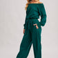 WIDE NECK OFF THE SHOULDER KNIT JUMPSUIT