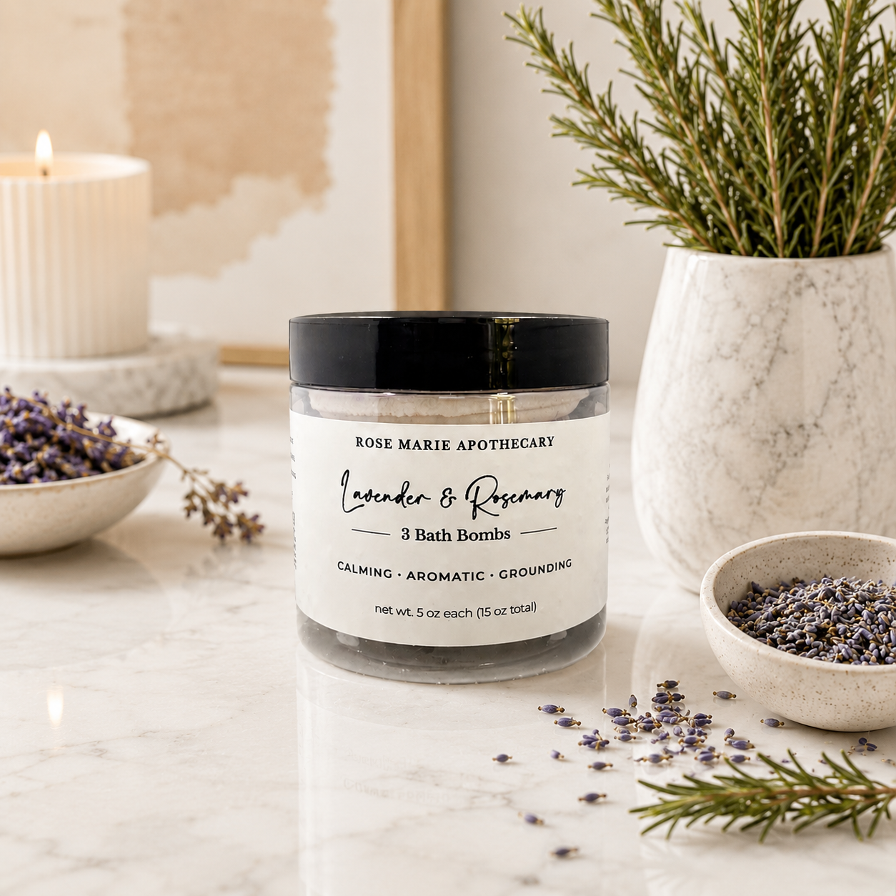 Lavender and Rosemary 3-Pack Bath Bomb