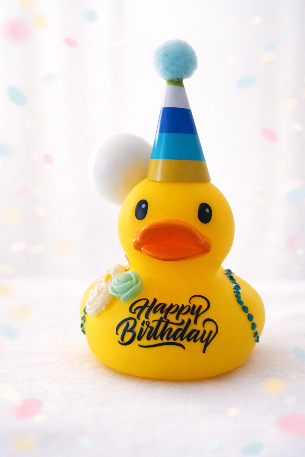 Green   Bling Birthday Duck, 3inch