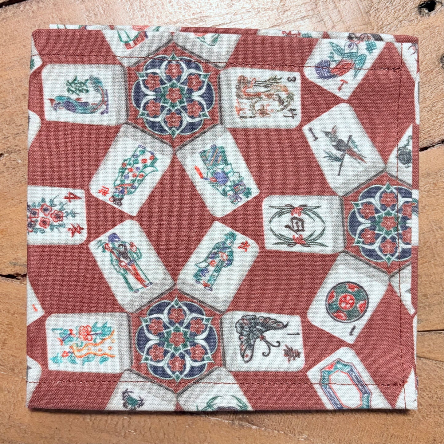 Vintage Emperor Tiles on Burgundy Ms Mah Jongg Mahjong Card Cover, Small