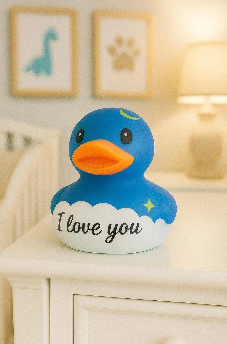 Blue  Moon & Stars Duck I love you, 3inch