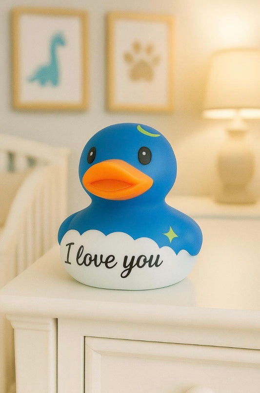 Blue  Moon & Stars Duck I love you, 3inch