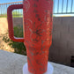orange floral tumbler