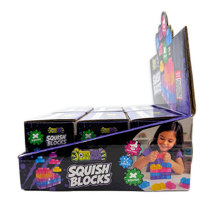 Fun Doh Squish Blocks Building Fidget Sensory Toy- 6/Display